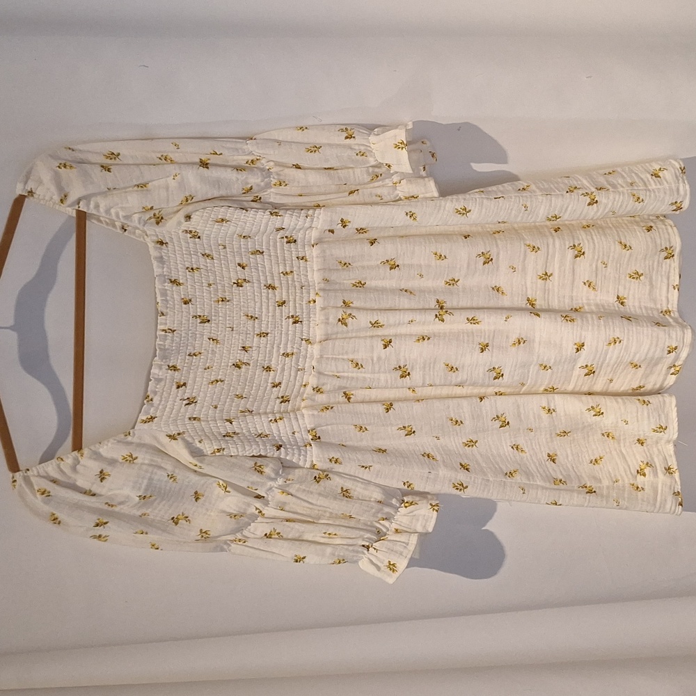 Kourt gauze cotton Smock top peasant dress size large